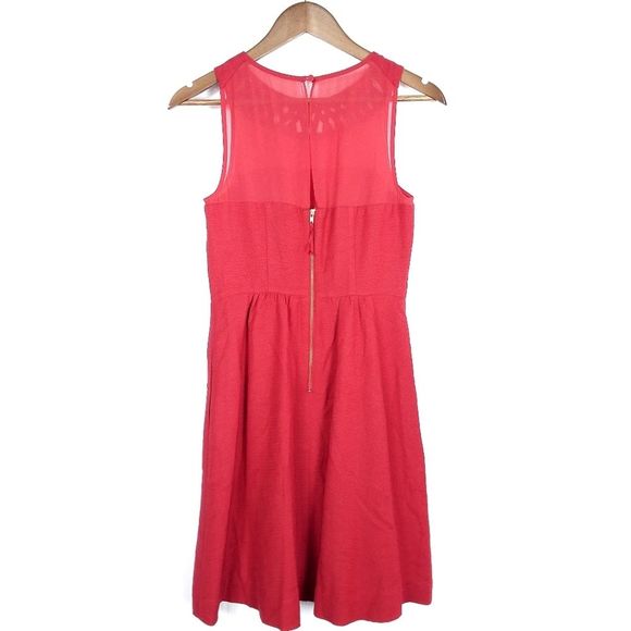 Anthropologie Maeve Red Lattice Dress - Picture 4 of 8